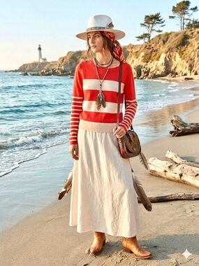 Wilfred FREE wool blend lightweight sweater w coastal marine vibe